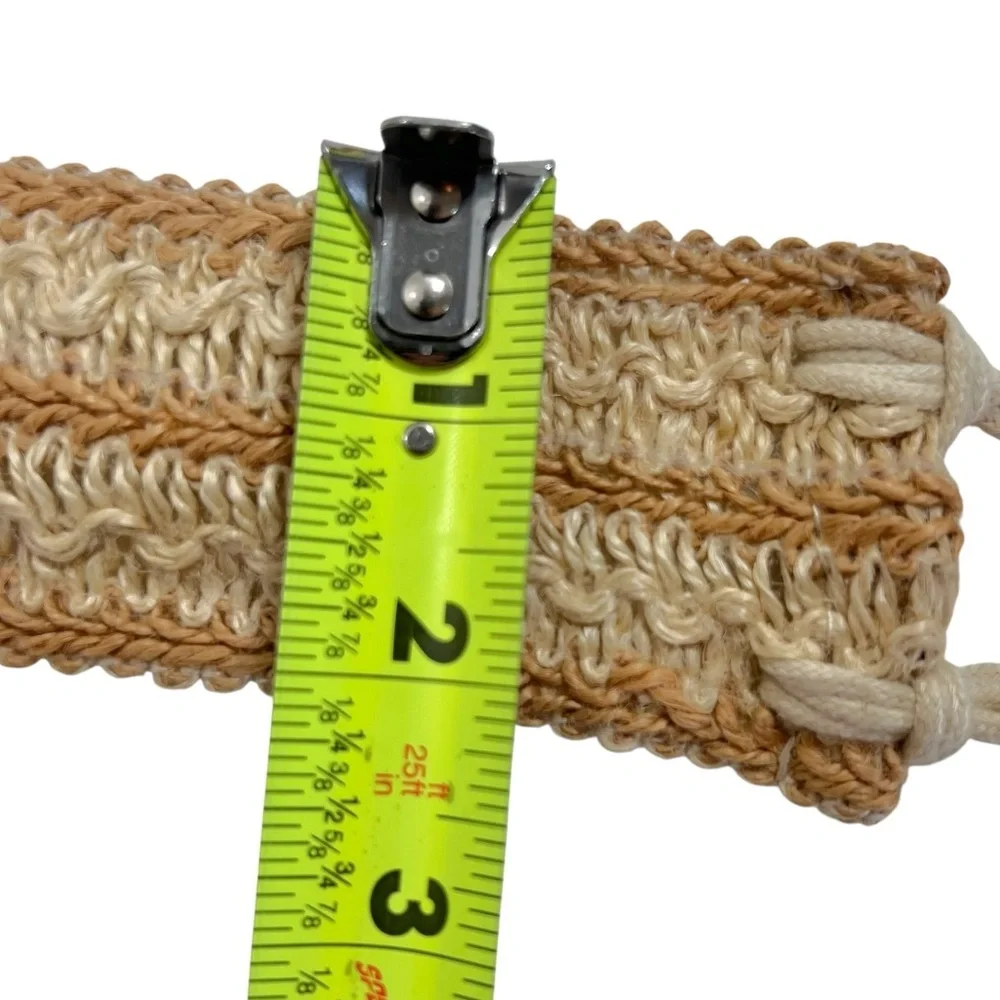Bohemian Wide Braided Raffia Tie Belt with Tassels